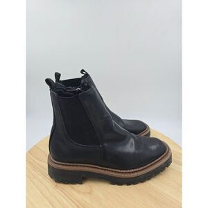 Sam Edelman  Laguna Mini Chelsea Lug Sole Leather Boots Black Youth Size 3M